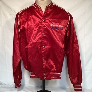 Winston Cup Daytona USA Vintage Men’s Red Satin Jacket Size Large NASCAR Racing